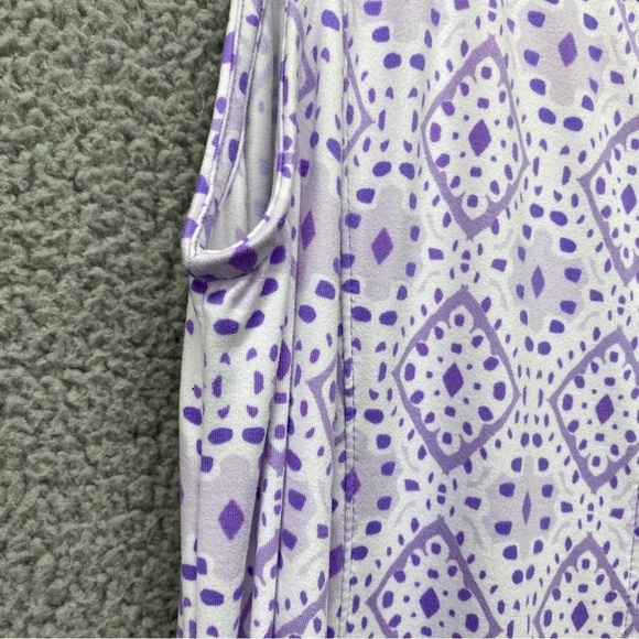 Cuddl Duds Regular Flexwear Paneled Maxi Dress Purple Eyelet Sz S - Picture 4 of 12